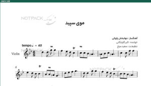نت ویولن موی سپید گلپا