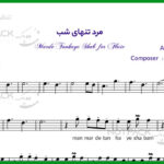 نت فلوت مرد تنهای شب از حبیب