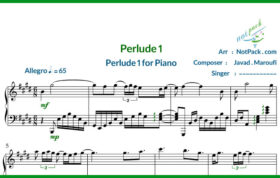نت پیانو پرلود ۱ جواد معروفی Perlude 1