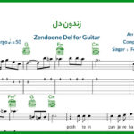 نت گیتار زندون دل از فریدون فروغی
