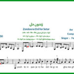 نت سه تار زندون دل از فریدون فروغی