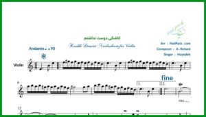 نت ویولن کاشکی دوست نداشتم از هایده