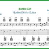 نت barbie girl دختر باربی از aqua برای گیتار