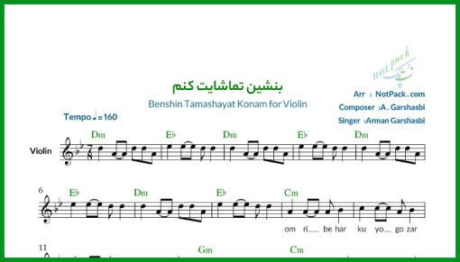 نت ویولن بنشین تماشایت کنم از گرشاسبی