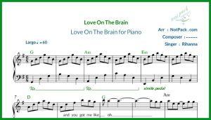 نت Love on the Brain از Rihanna برای پیانو