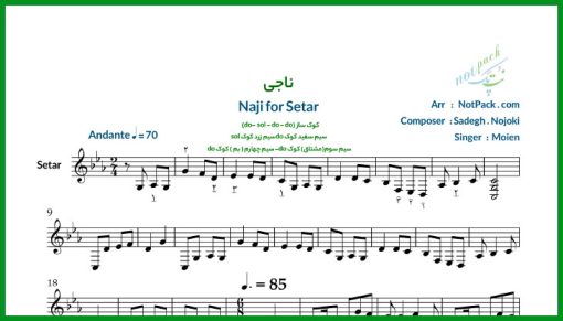 نت سه تار ناجی معین-امان امان از دل من