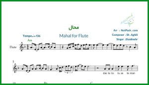 نت فلوت محال تو میگی یه وقتا گاهی شادمهر