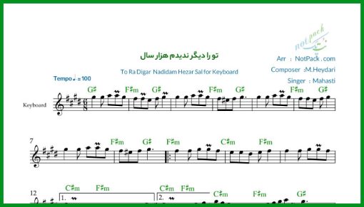 نت کیبورد تو را دیگر ندیدم هزار سال