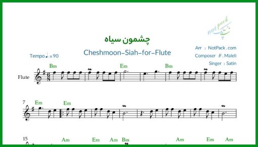 نت فلوت چشمون سیاه از ستین