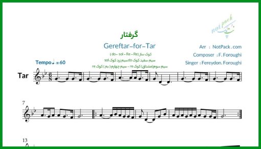 نت تار گرفتار از فریدون فروغی