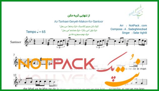 نت سنتور از تنهایی گریه مکن سالار عقیلی