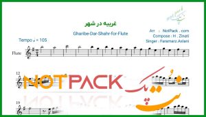 نت فلوت غریبه در شهر از فرامرز اصلانی