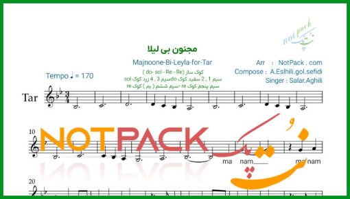 نت تار مجنون بی لیلا سالار عقیلی