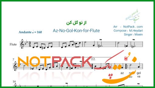 نت فلوت از نو گل کن معین