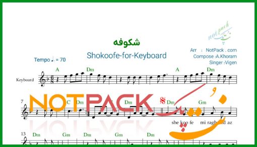 نت کیبورد شکوفه ویگن