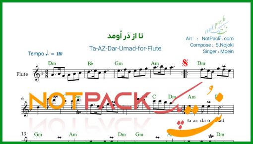 نت فلوت تا از در اومد معین