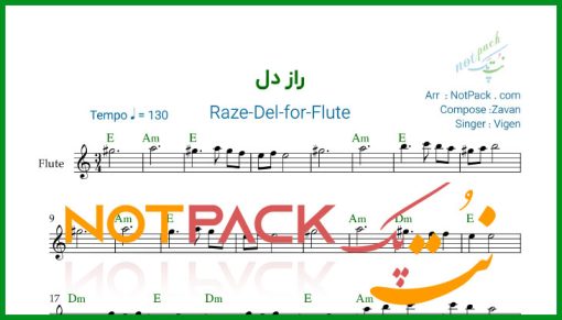 نت فلوت راز دل ویگن