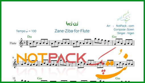 نت فلوت زن زیبا ویگن