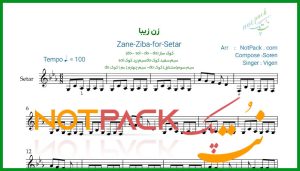 نت سه تار زن زیبا ویگن