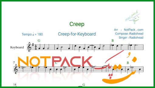 نت کیبورد Creep از Radiohead