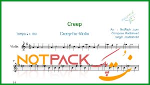 نت ویولن Creep از Radiohead