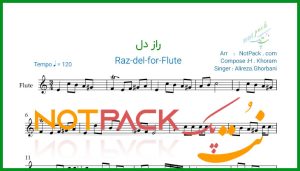 نت فلوت راز دل از علیرضا قربانی