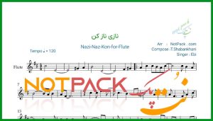 نت فلوت نازی ناز کن از ابی