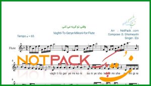 نت فلوت وقتی تو گریه می کنی از ابی
