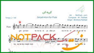نت فلوت گریه کن مرتضی پاشایی