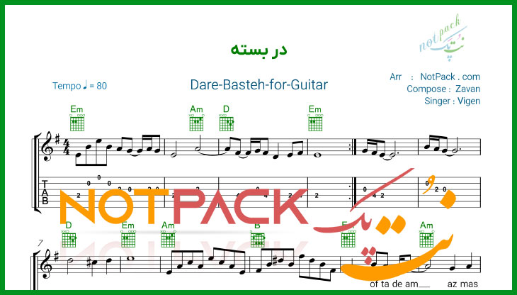 نت گیتار در بسته از ویگن/افتاده ام از مستی در کوی سرگردانی/ فیلم آموزشی 1 نت گیتار در بسته از ویگن
